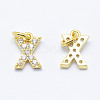 Brass Micro Pave Grade AAA Cubic Zirconia Charms X-ZIRC-P067-11G-X-NR-1