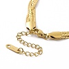 304 Stainless Steel Braided Cuban Link Chain Necklace for Women NJEW-P271-04G-3