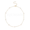 Natural Pearls Beaded Chain Necklace NJEW-JN04345-1