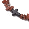 Natural Red Jasper Chips Stretch Bracelets for Women Men BJEW-JB11341-03-3