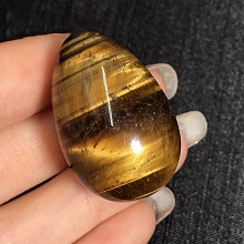 Natural Tiger Eye Egg Shaped Palm Stone PW23051699514