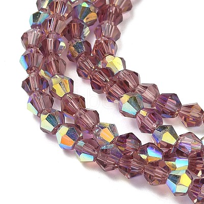 Electroplate Transparent Glass Beads Strands EGLA-K015-18E-1