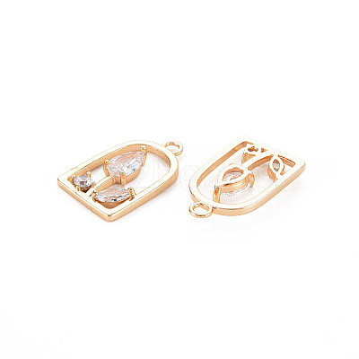 Brass Micro Pave Cubic Zirconia Pendants KK-N232-304A-1