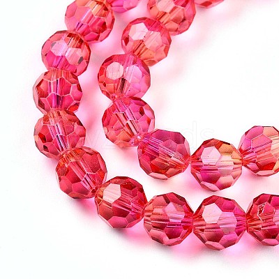 Baking Paint Transparent Glass Beads Strands DGLA-A035-T8mm-A02-1