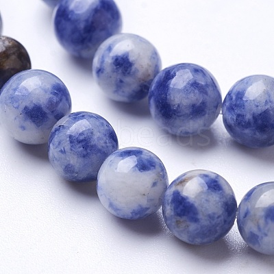 Natural Blue Spot Jasper Beads Strands G-D855-10-6mm-1