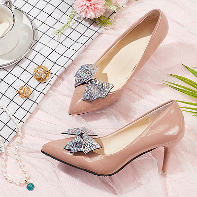 2Pcs Cloth with Rhinestone Shoe Buckle Clips FIND-FH0008-78A-1