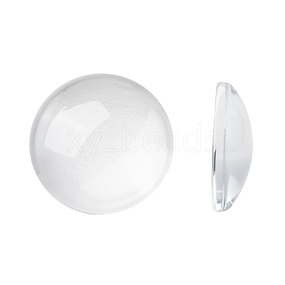 Transparent Glass Cabochons GGLA-R026-18mm-1