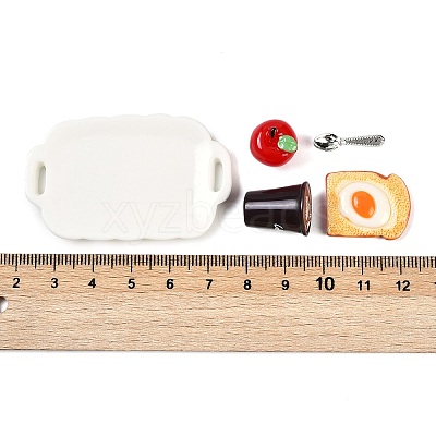 Resin Miniature Breakfast Set Ornaments DIY-H174-01I-1