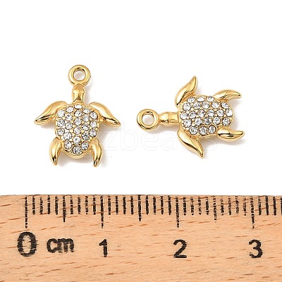 304 Stainless Steel with Crystal Rhinestone Charms STAS-G358-05G-01-1