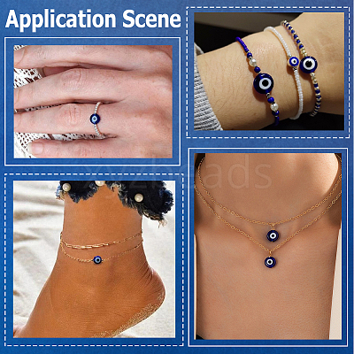 4 Strands 2 Styles Handmade Evil Eye Lampwork Beads Strands LAMP-LT0001-14-1