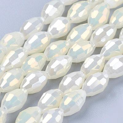 Electroplate Glass Beads Strands EGLA-J013-4X6mm-F03-1