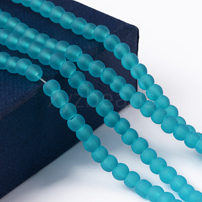 Baking Paint Transparent Glass Bead Strands GLAA-S031-4mm-37-1