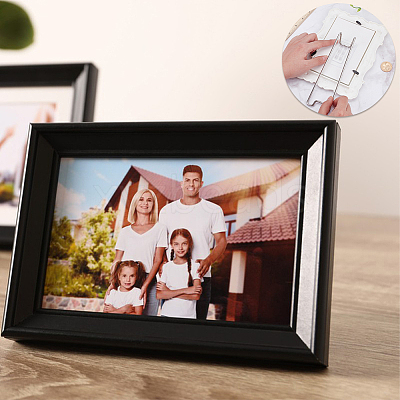 201 Stainless Steel Picture Frame Stand AJEW-WH0651-43B-1