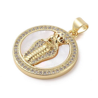 Brass Micro Pave Clear Cubic Zirconia Pendants KK-I712-55A-G-1