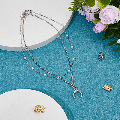 4Pcs 4 Styles Brass Box Clasps KK-HS0015-76A-1