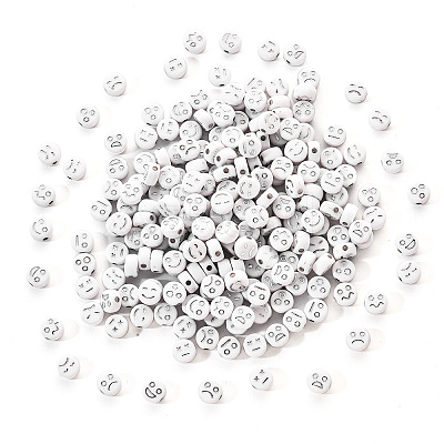 Opaque White Acrylic Beads MACR-YW0001-21B-1