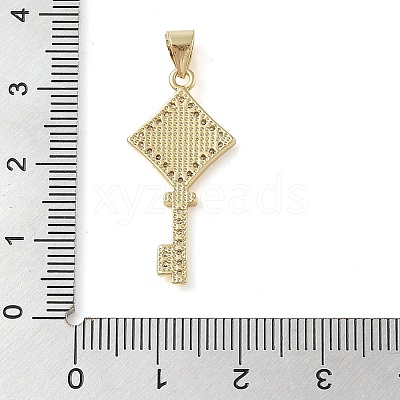 Brass Micro Pave Clear Cubic Zirconia Pendants KK-I712-58G-02-1
