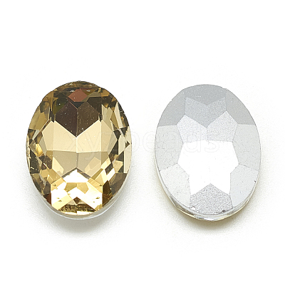 Pointed Back Glass Rhinestone Cabochons RGLA-T080-10x14mm-04-1