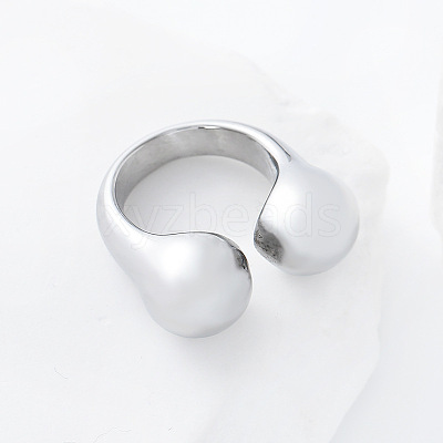 304 Stainless Steel Cuff Open Rings RY3631-3-1