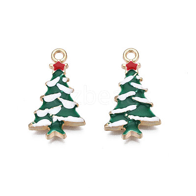 Rack Plating Alloy Enamel Pendants X-ENAM-N055-123-1