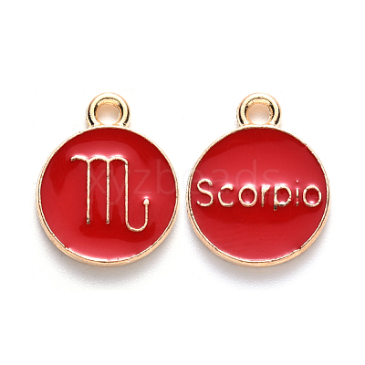 Alloy Enamel Pendants X-ENAM-S124-01B-07L-1