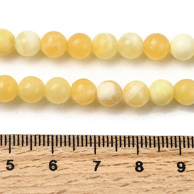 Natural Yellow Jade Beadd Strands X-G-A274-A01-6mm-1