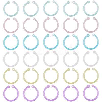 150Pcs 6 Colors Plastic Loose Leaf Book Binder Hinged Rings FIND-TA0010-54B-1