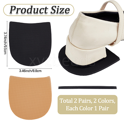 2 Pairs 2 Colors Anti Skid Rubber Shoes Bottom DIY-CN0003-81-1