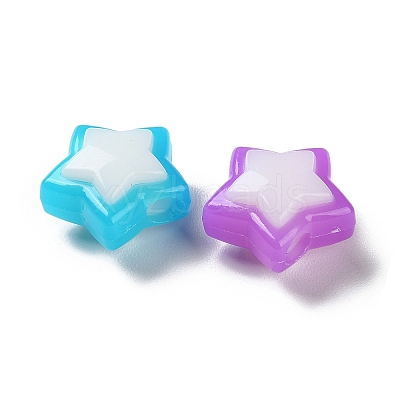 Two Tone Opaque Acrylic Beads SACR-I005-04A-1