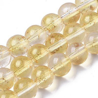 Transparent Spray Painted Glass Bead Strands X-GLAA-N035-03D-B08-1