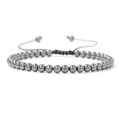 Adjustable Women's Hematite Beaded Bracelet CN3407-50-1