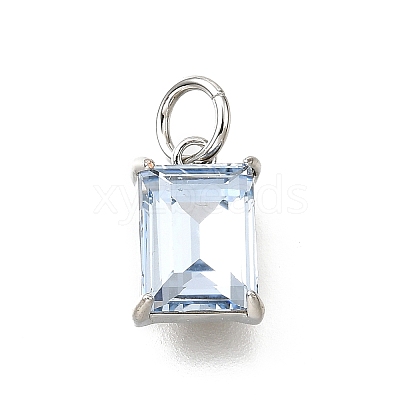 Brass Glass Charms KK-V011-36P-B-1