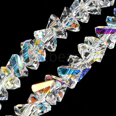Electroplate Transparent Glass Beads Strands X-EGLA-P052-02A-AB01-1
