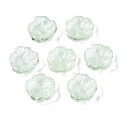 Transparent Spray Painted Imitation Jade Glass Beads GLAA-Q089-003-E003-1
