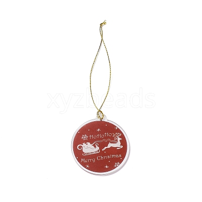 Christmas Theme Acrylic Pendant Decoration HJEW-G021-01D-1