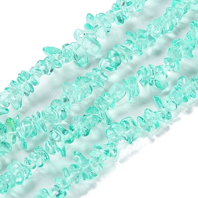 Spray Painted Transparent Glass Beads Strands GLAA-P060-01A-08-1