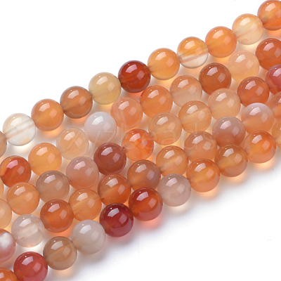 Natural Carnelian Bead Strands X-G-R411-29-4mm-1