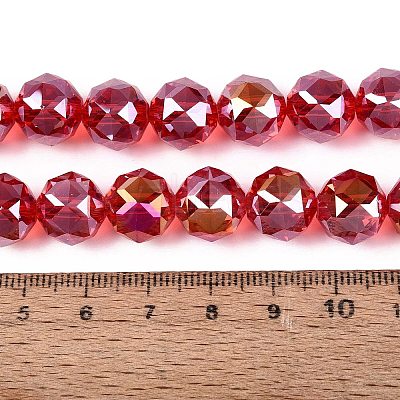 Electroplate Transparent Glass Beads Strands EGLA-ZX001-01A-05-1