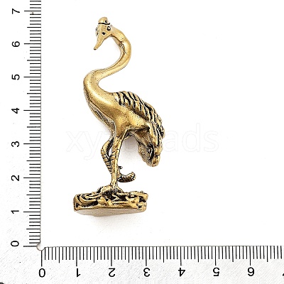 Brass Crane Figurines Statues for Home Desktop Feng Shui Ornament DJEW-Z008-03AB-1