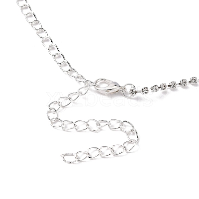 Fashionable Wedding Rhinestone Necklace and Stud Earring Jewelry Sets X-SJEW-R046-10-1