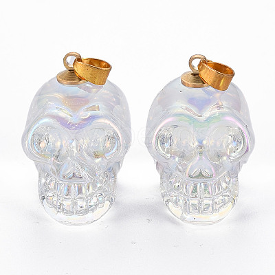 Electroplate K9 Glass Pendants EGLA-N009-001-F01-1