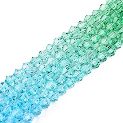 Gradient Color Baking Paint Glass Bead Strands DGLA-A039-T2mm-A018-1