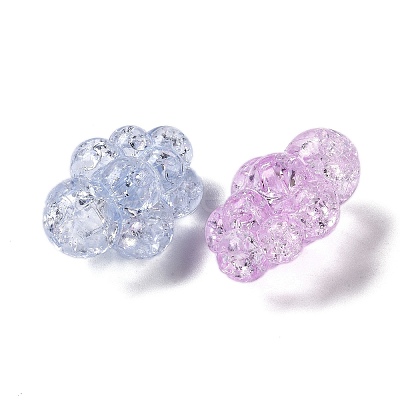 Crackle Transparent Acrylic Beads OACR-G033-05E-1