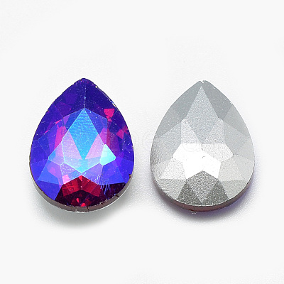 Pointed Back Glass Rhinestone Cabochons RGLA-T017-18x25mm-03-1