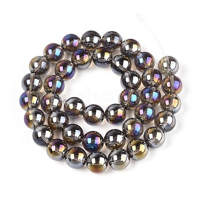 Electroplate Transparent Glass Beads Strands GLAA-T032-T10mm-AB02-1