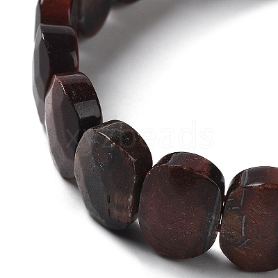 Dyed & Heated Natural Red Tiger Eye Beaded Stretch Bracelet G-E010-01-11-1
