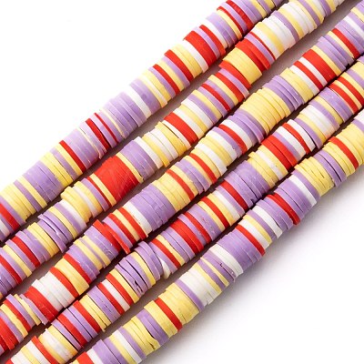 Handmade Polymer Clay Beads Strands CLAY-R089-8mm-T022-1