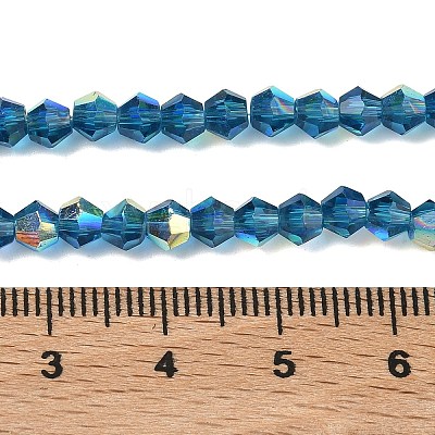 Electroplate Transparent Glass Beads Strands EGLA-K015-18O-1