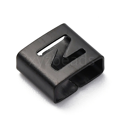 Ion Plating(IP) 304 Stainless Steel Square Slide Charms STAS-L132-19N-B-1