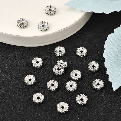 Brass Grade A Crystal Rhinestone Spacer Beads RB-A006-8MM-N-1